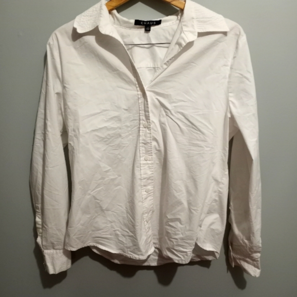 (3for$20) Chaus size 14 white button up shirt